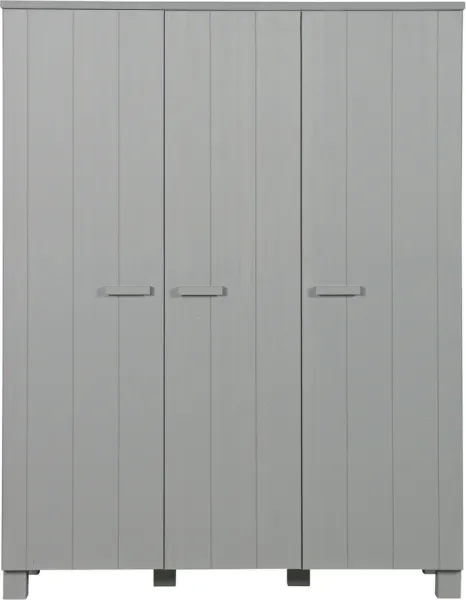 Dennis, Klædeskab, grå, H202x55x158 cm, fyrretræ